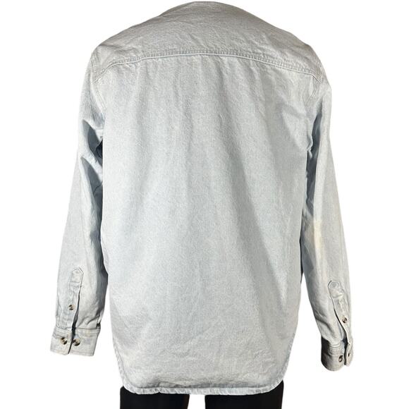 Urban Outfitters BDG Denim Jean Jacket Shacket Light Wash Lined Corduroy Collar - Picture 7 of 15